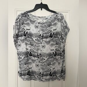 Liz Claiborne Zebra Print Print Top (XL)